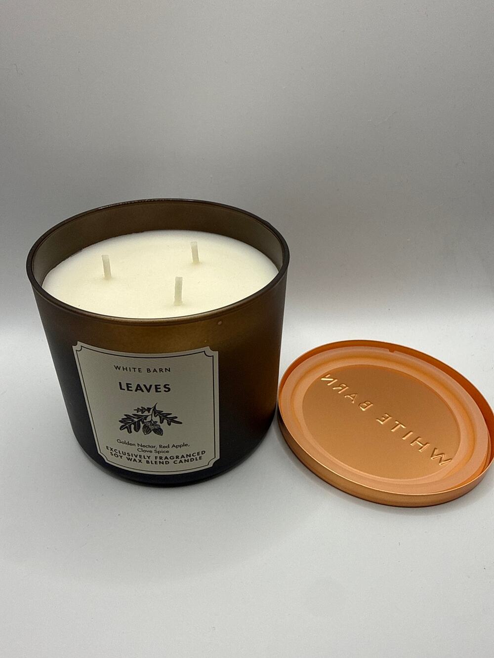 NEW Bath & Body Works Leaves - Three Wick Candle